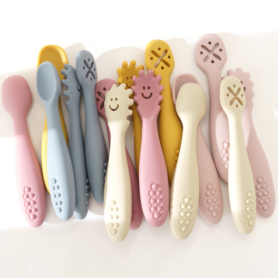 Baby Food Utensils Set - 3PCS Cute Baby Learning Spoons Utensils