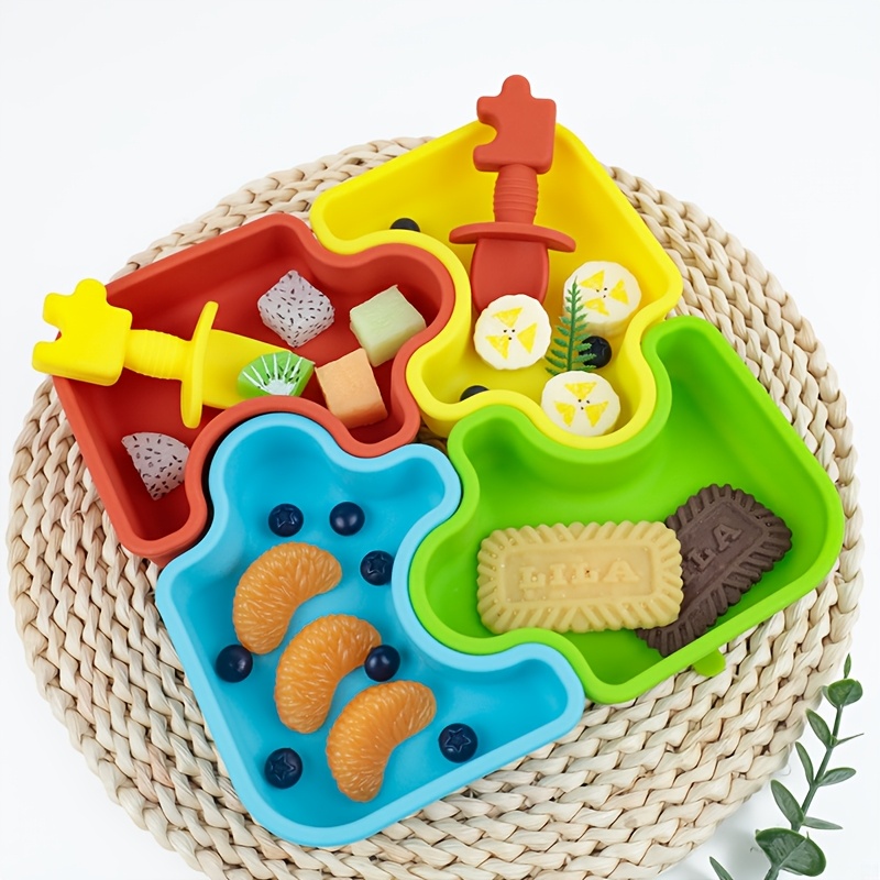 Baby Food Utensils Set - 6pcs/Set baby Silicone Feeding Utensil Includes