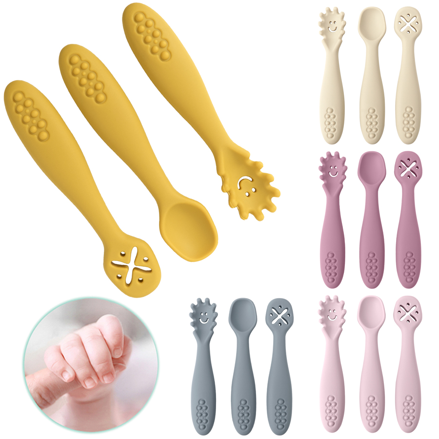 3PCS Silicone Spoon Fork For B - огляд і ціна Baby Food Utensils Set