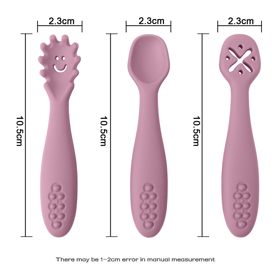3PCS Silicone Spoon Fork For B - огляд і ціна Baby Food Utensils Set