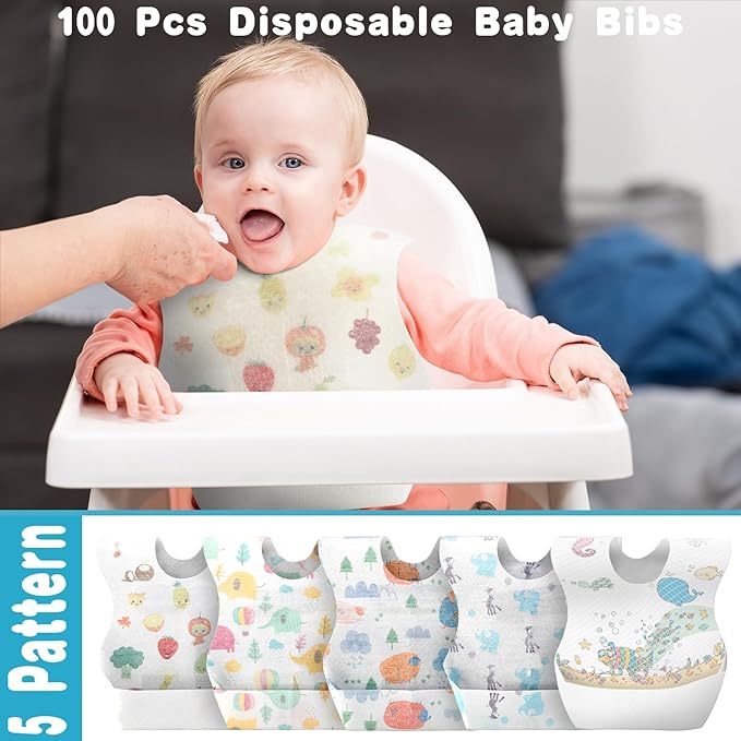 100Pcs Disposable Baby Bibs In - огляд і ціна Baby Food For Travelling