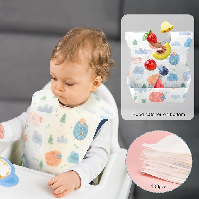 100Pcs Disposable Baby Bibs In - огляд і ціна Baby Food For Travelling