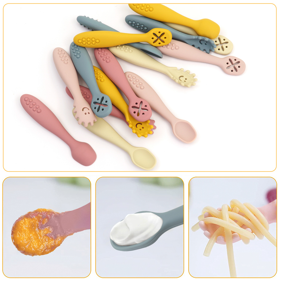 3PCS Cute Baby Learning Spoons - огляд і ціна Baby Food Utensils Set