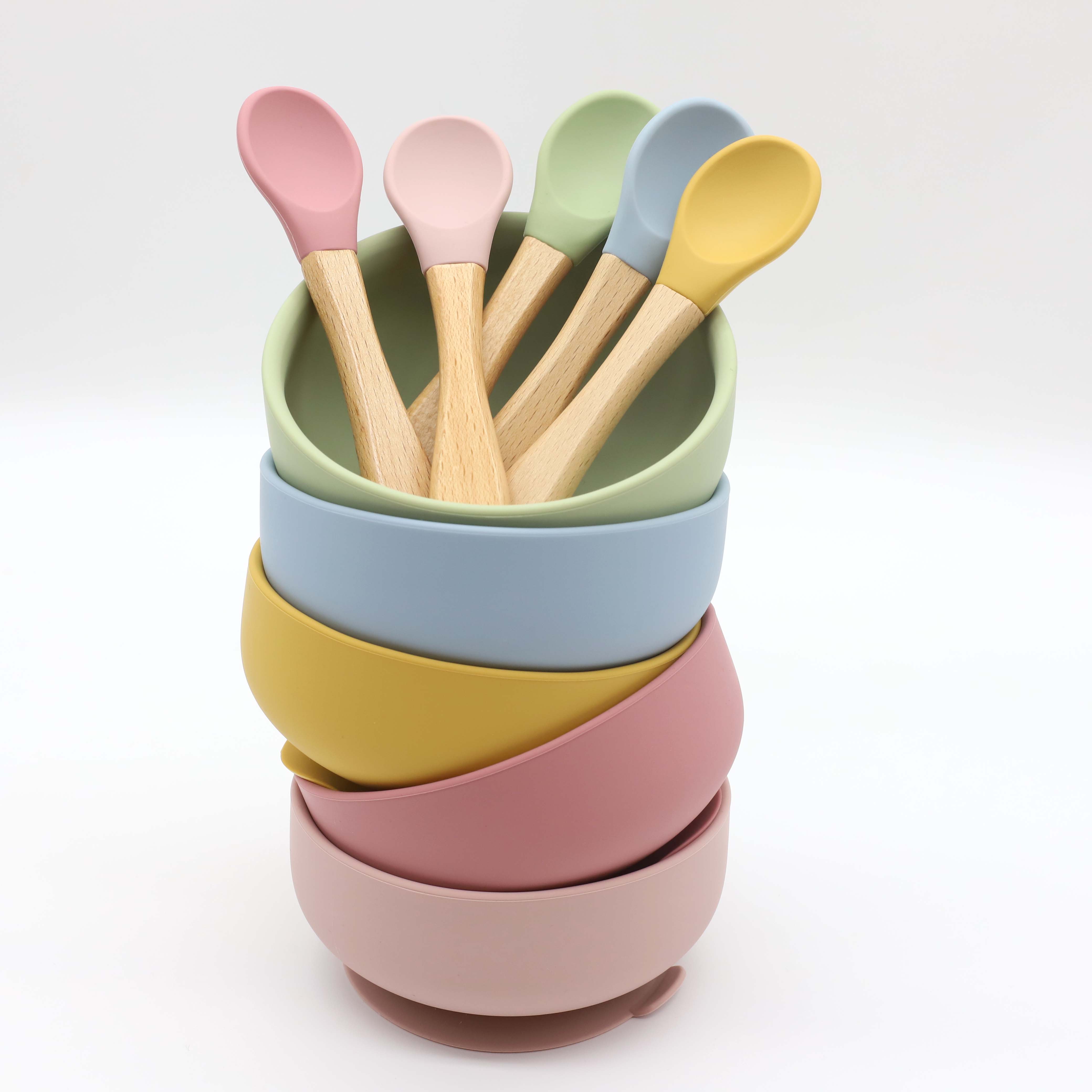 Silicone bowl with suction cup - огляд і ціна Baby Food Utensils Set