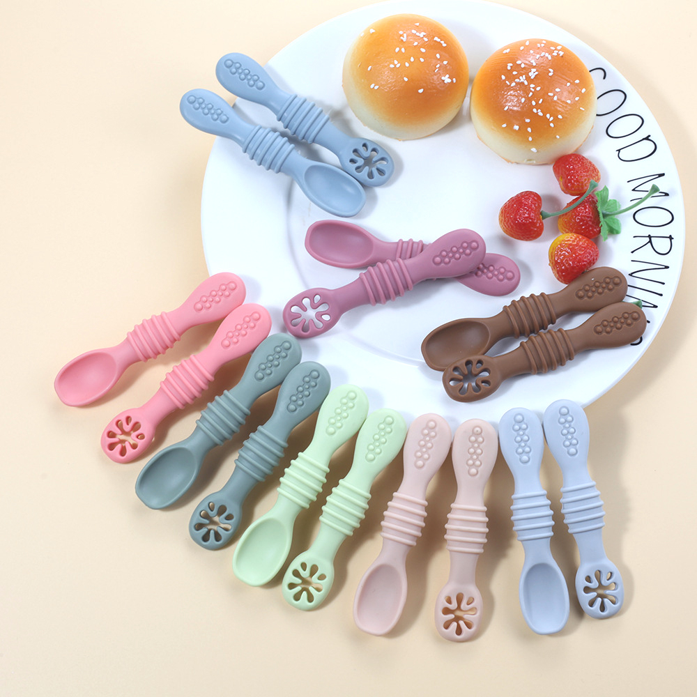 2PCS Cute Baby Learning Spoons - огляд і ціна Baby Food Utensils Set