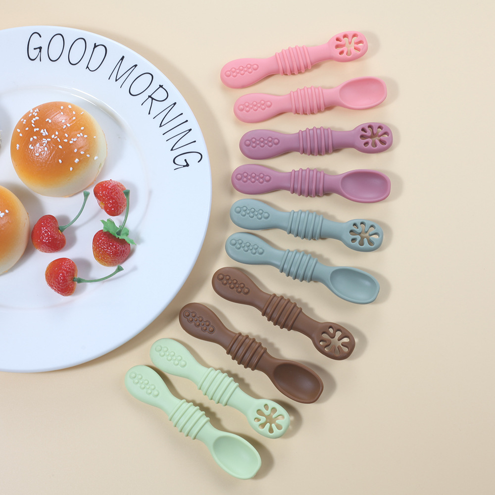 2PCS Cute Baby Learning Spoons - огляд і ціна Baby Food Utensils Set