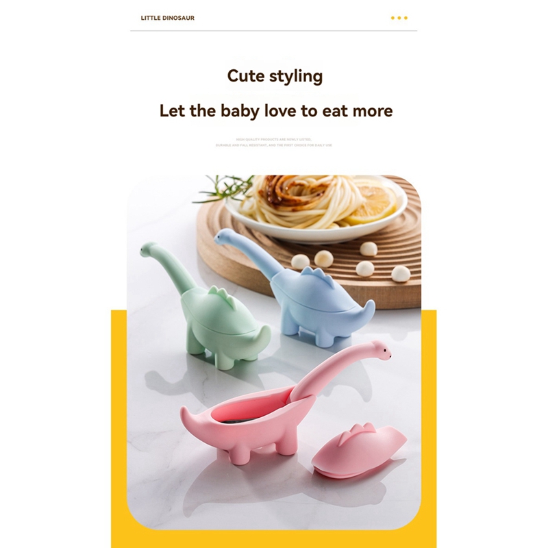 Dinosaur Shaped Infant Food Fe - огляд і ціна Baby Food Utensils Set